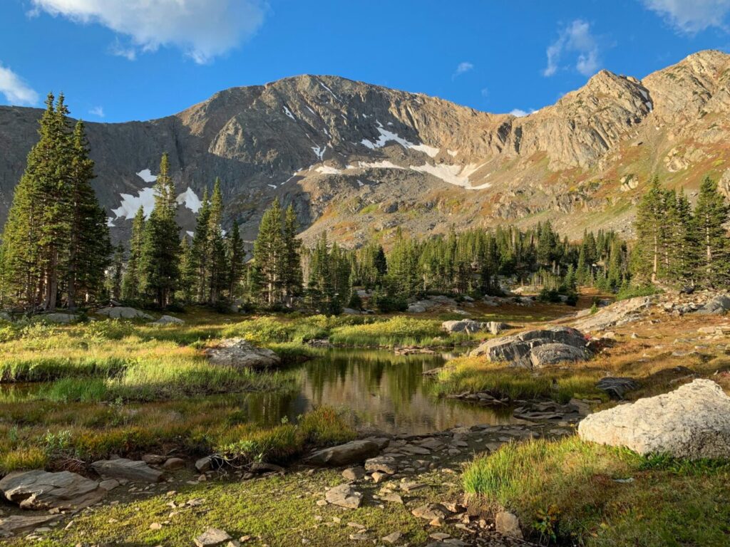 The majestic mountain towers above a gorgeous landscape.